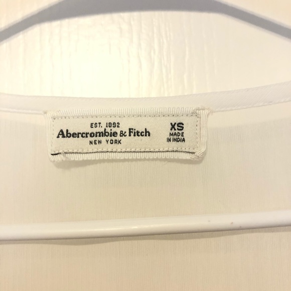 A&F Sheer White Silver Metallic Floral Top XS Extra Small - Picture 7 of 9